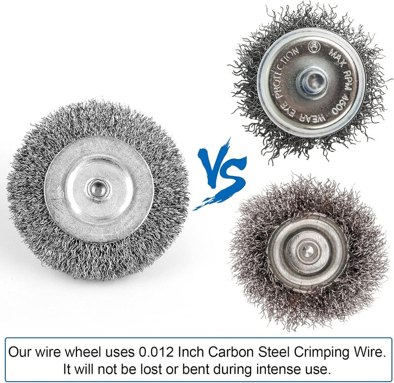 Romeda Wire Brush for Drill, Wire Wheel Brush Cup Set, Wire Wheel for Drill 0.012 Carbon Steel Wire, Drill Wire Brush for Drill 1/4 Inch Arbor for Cleaning Rust, Stripping and Drill Attachment - Image 4